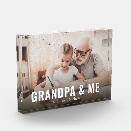 Bloc Photo Grand-Parents Citer Grand-Père Photo Simple (Gauche)