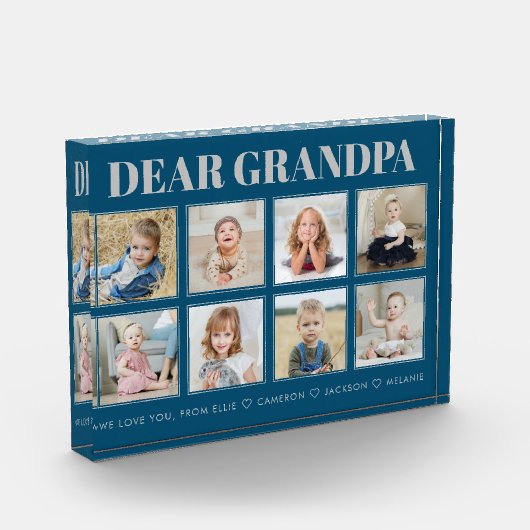 Bloc Photo Grand-père personnalisé moderne Nous vous aimons 8 (Gauche)