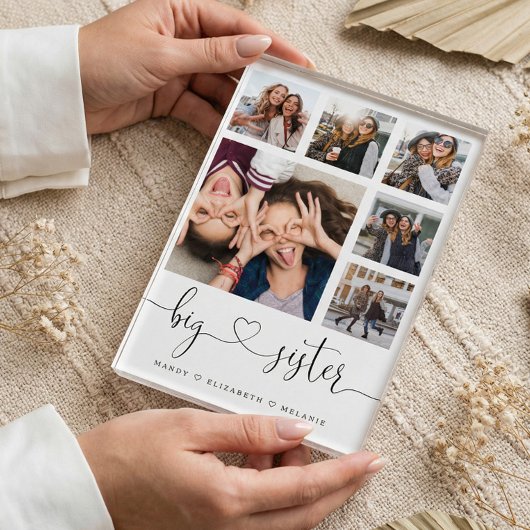 Bloc Photo Grand script de soeur | Cadeau Pour Soeurs Photo C