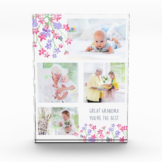 Bloc Photo Grande grand-mère Tu es la meilleure rose mousseus (Devant)