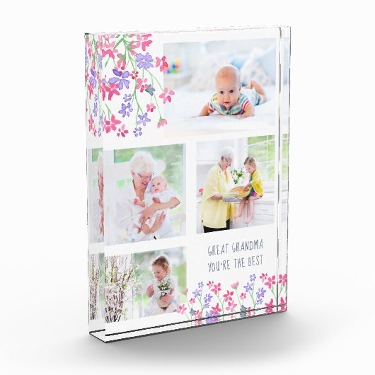 Bloc Photo Grande grand-mère Tu es la meilleure rose mousseus (Gauche)