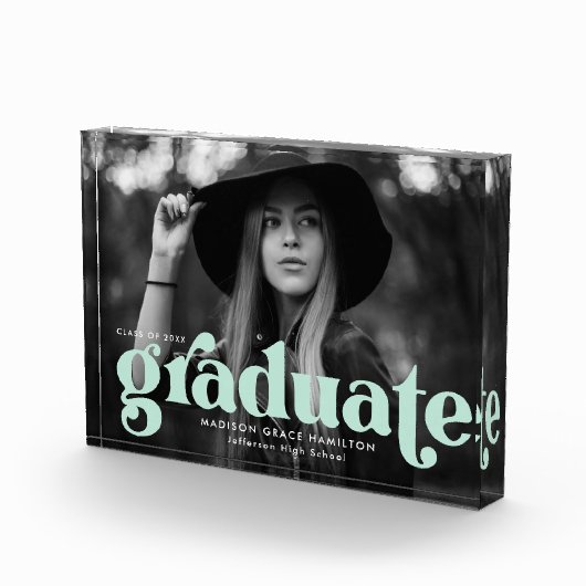 Bloc Photo Gras Mint Green Typography Graduation (Droite)