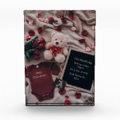 Bloc Photo Grossesse romantique avec Roses & Teddy (Devant)