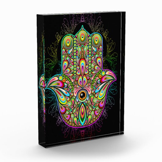 Bloc Photo Hamsa Fatma Main Psychedelic Art (Gauche)
