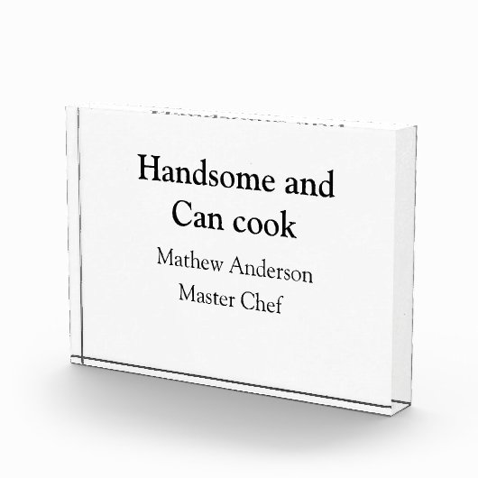 Bloc Photo Handsome et peut cuisiner ajouter nom maître chef  (Droite)