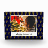 Bloc Photo Hanoukka Menorah moderne N'importe quel message (Devant)