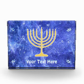 Bloc Photo Hanoukka Snowstorm Menorah (Devant)