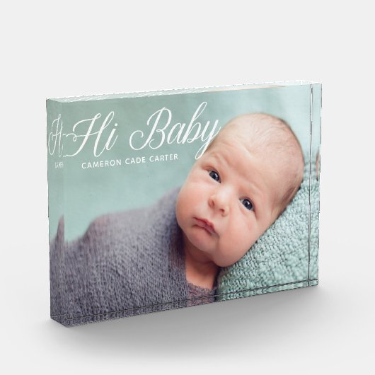 Bloc Photo Hi Baby Chic Faire-part de naissance Keepsaké (Gauche)