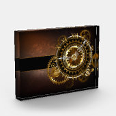Bloc Photo Horloge Steampunk avec des engrenages anciens (Gauche)