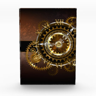 Bloc Photo Horloge Steampunk avec des engrenages anciens
