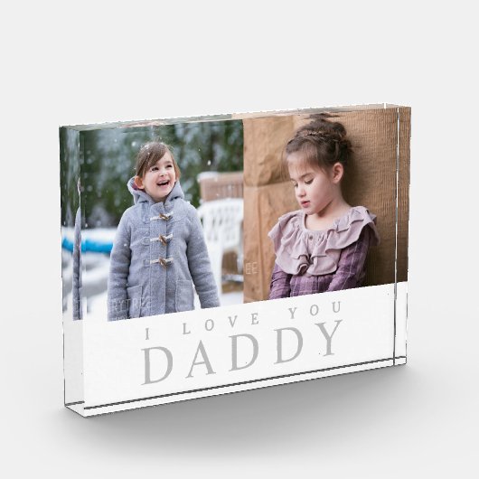 Bloc Photo I Love You Daddy Elegant 2 Photo Collage Block (Gauche)