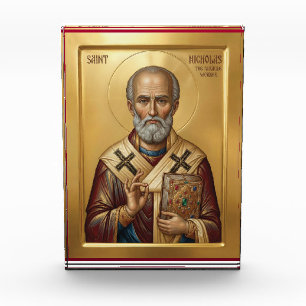 Bloc Photo icône orthodoxe de saint Nicolas