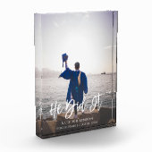 Bloc Photo Il L'A Fait Moderne Script Graduation (Gauche)