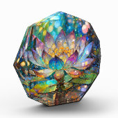 Bloc Photo Illuminated Blooming Lotus Flower (Gauche)