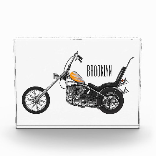 Bloc Photo Illustration de Chopper Motorcycle 1950 (Devant)