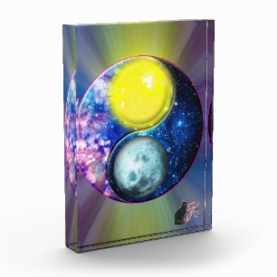Bloc Photo Illustration de couleur Yang-Yin/Soleil-Lune sur b