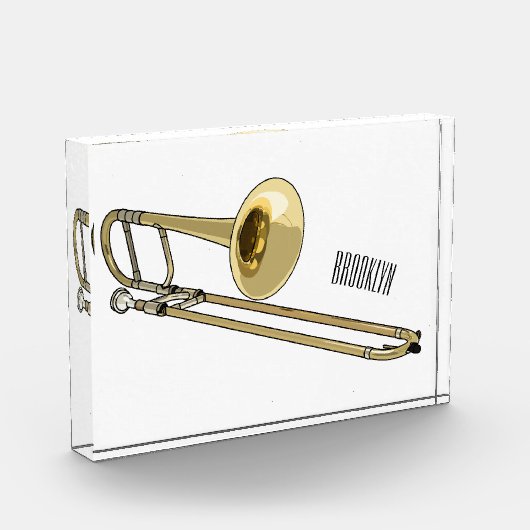 Bloc Photo Illustration de dessin animé de Trombone (Gauche)