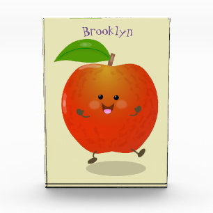 Bloc Photo Illustration de dessin animé sur la pomme de danse