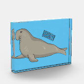 Bloc Photo Illustration de dessin de phoque éléphant (Gauche)