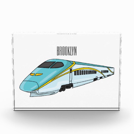 Bloc Photo Illustration de la bande dessinée d'un train à bal (Devant)