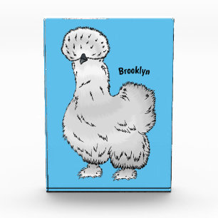 Bloc Photo Illustration de la caricature du poulet Silkie