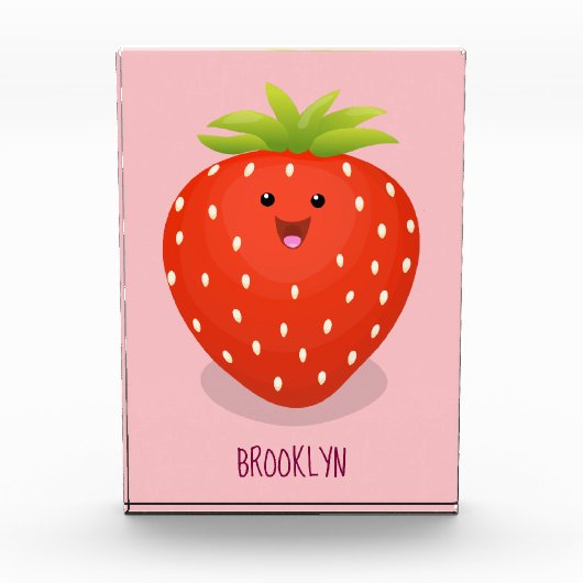 Bloc Photo Illustration de la fraise Cute kawaii (Devant)