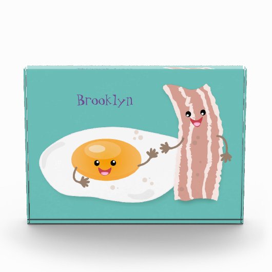 Bloc Photo Illustration de l'oeuf de Cute kawaii et du bacon (Devant)