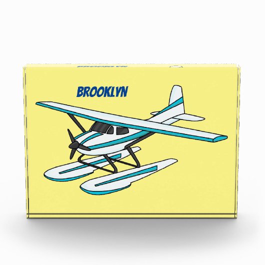 Bloc Photo Illustration d'hydravion bleu blanc (Devant)