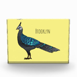 Bloc Photo Illustration d'oiseau de faisan paon de Palawan