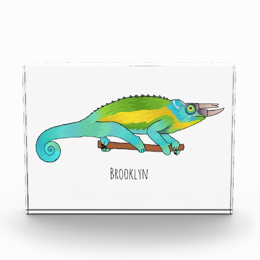 Bloc Photo Illustration du caméléon de Jackson (Devant)