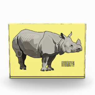 Bloc Photo Illustration du rhinocéros de Javan