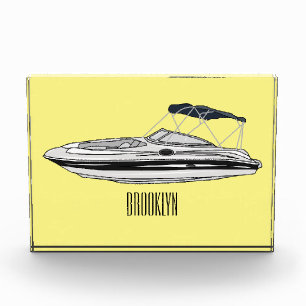 Bloc Photo Illustration d'un bateau à moteur