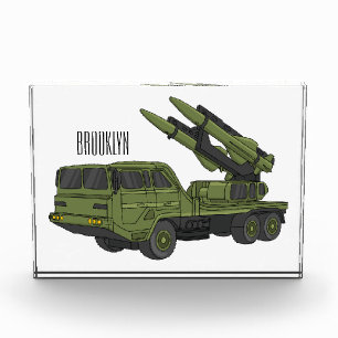 Bloc Photo Illustration d'un camion de missiles militaires