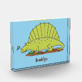 Bloc Photo Illustration d'un dimétrodon vert mignon (Gauche)