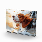 Bloc Photo Impression d'art de chien joyeux dans le vent (Droite)