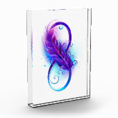 Bloc Photo Infinity with purple feather (Gauche)