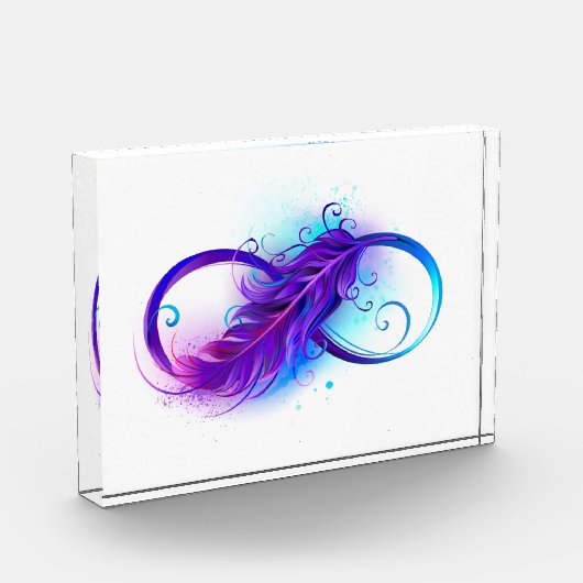 Bloc Photo Infinity with purple feather (Gauche)
