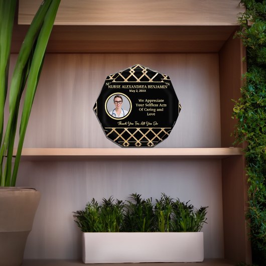 Bloc Photo Infirmière Merci Appréciation Or Personnaliser