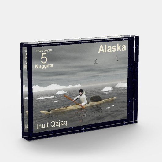 Bloc Photo Inuit Kayak - Postage en Alaska (Gauche)