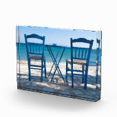 Bloc Photo J'aime Grèce taverna photo bleu et blanc (Droite)