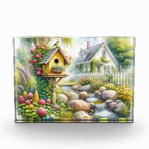 Bloc Photo Jardin de cottage fantaisiste Niche à oiseaux Ruis