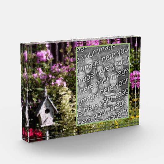 Bloc Photo Jardin Fleur Oiseau Maison Peinture Ajouter Votre (Gauche)