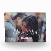 Bloc Photo Je t'aime avec du texte personnalisé (Devant)