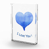 Bloc Photo Je t'aime Cœur bleu mignon Saint-Valentin (Droite)