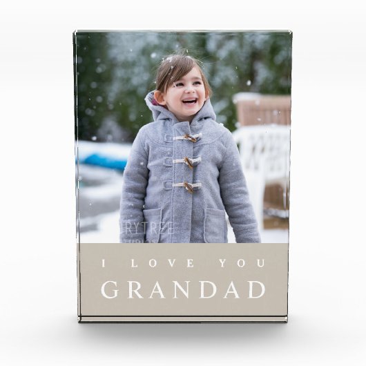 Bloc Photo Je T'Aime Grand-Enfant Moderne Taupe Beige Grandch (Devant)