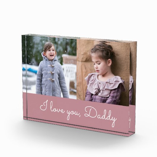 Bloc Photo Je t'aime papa / Pink 2 Photo Collage Block (Droite)