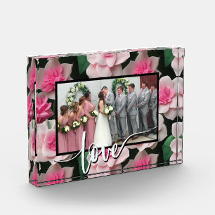 Bloc Photo Joli motif fleuri rose boho