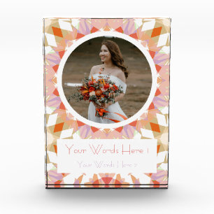Bloc Photo Joli Orange Vert d'automne Mariage mariage Cadeau