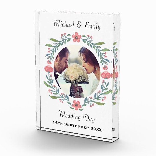 Bloc Photo Joli printemps Mariage d'été Floral Wreath Photo (Droite)