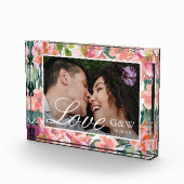 Bloc Photo Jolie aquarelle florale avec monogrammes photo (Droite)